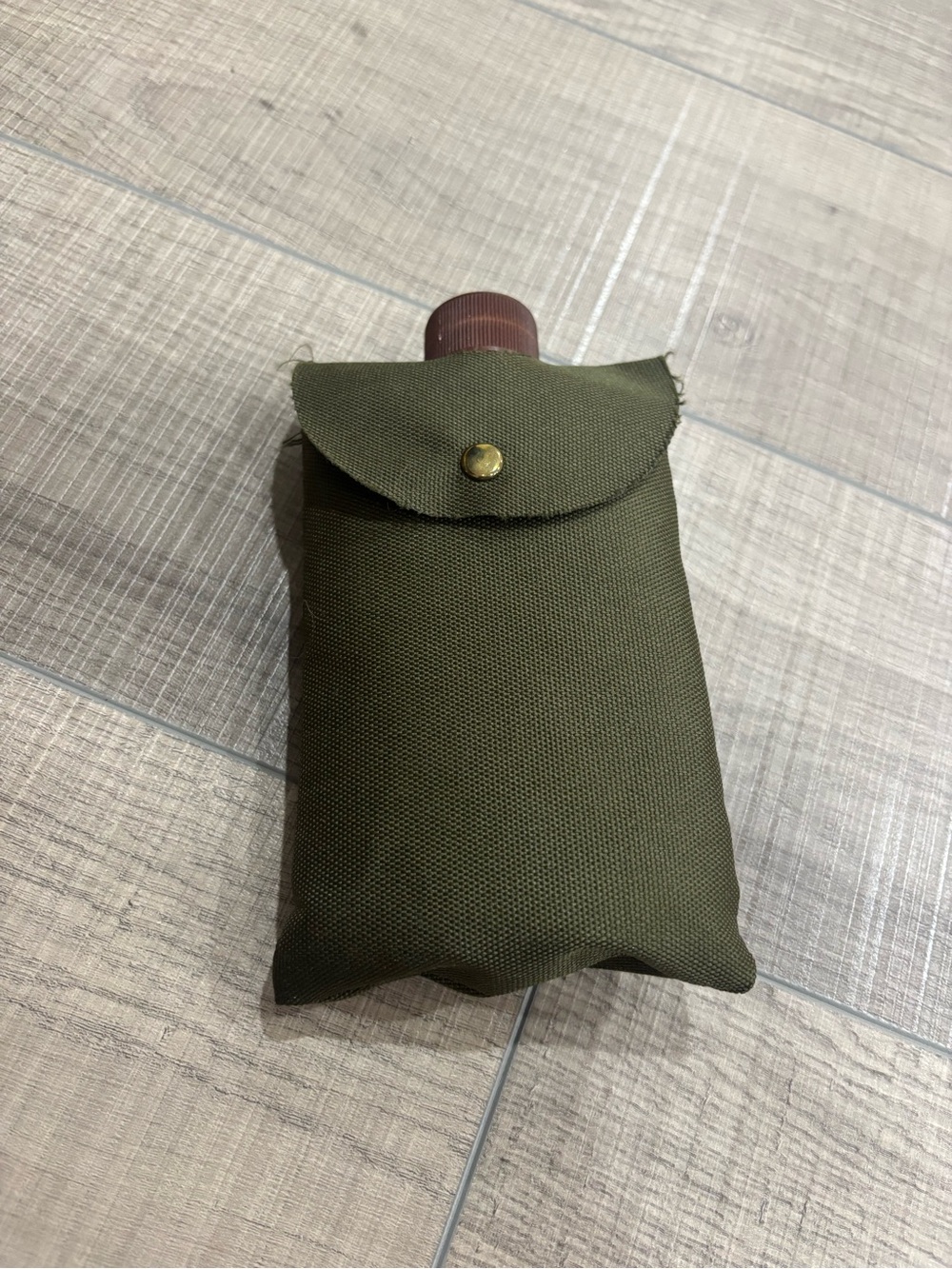 Spirit Halloween Olive army green faux flask attachable to belt